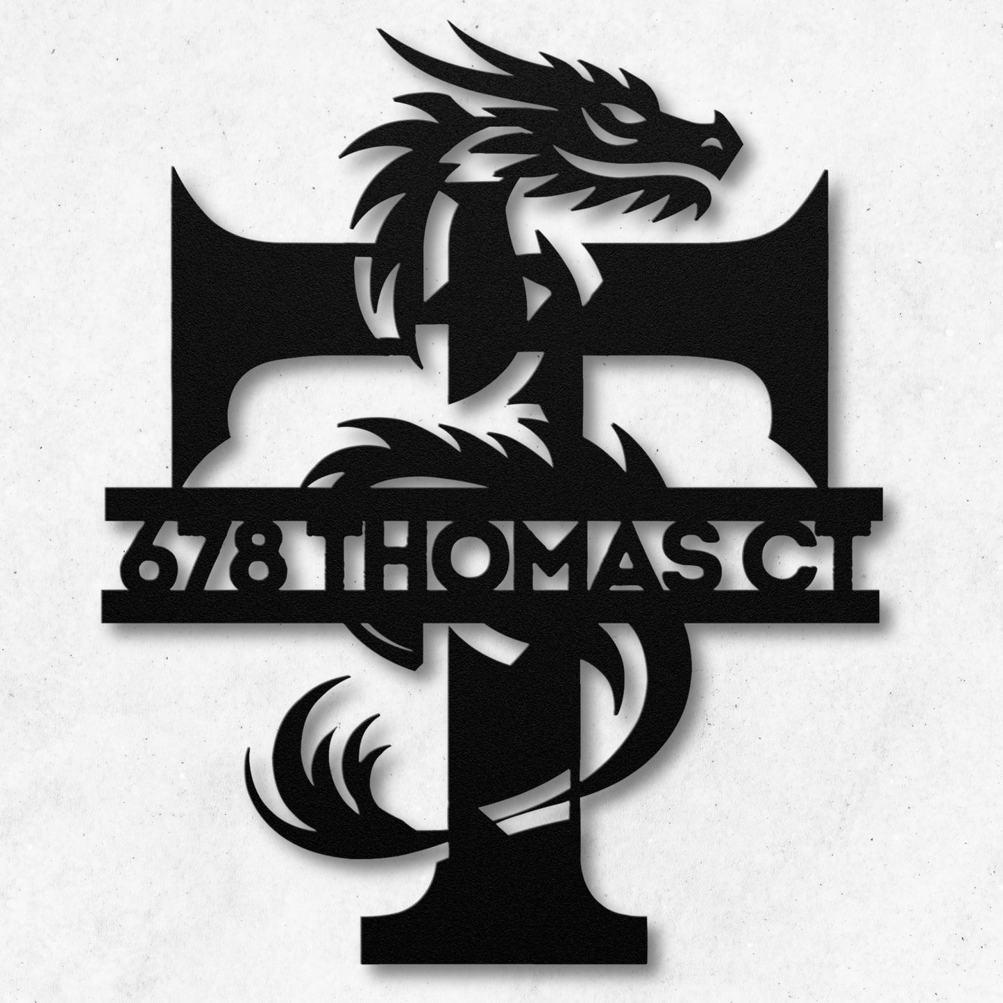 Custom Dragon Letter T Metal Sign: Enchanting and Unique