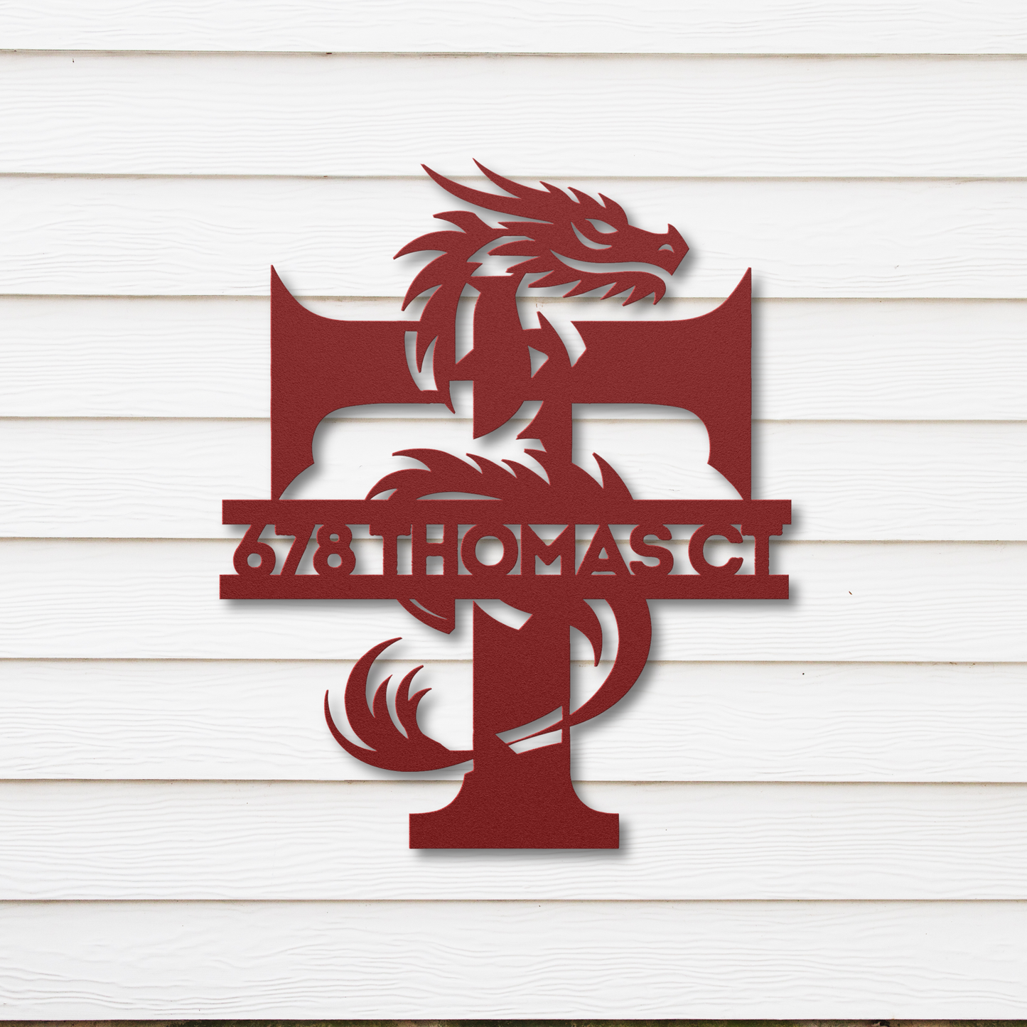 Custom Dragon Letter T Metal Sign: Enchanting and Unique