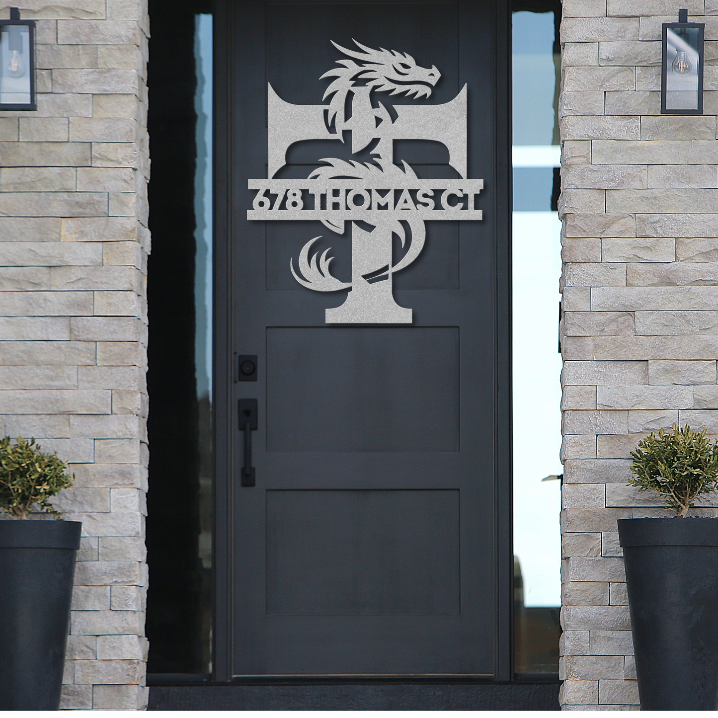 Custom Dragon Letter T Metal Sign: Enchanting and Unique