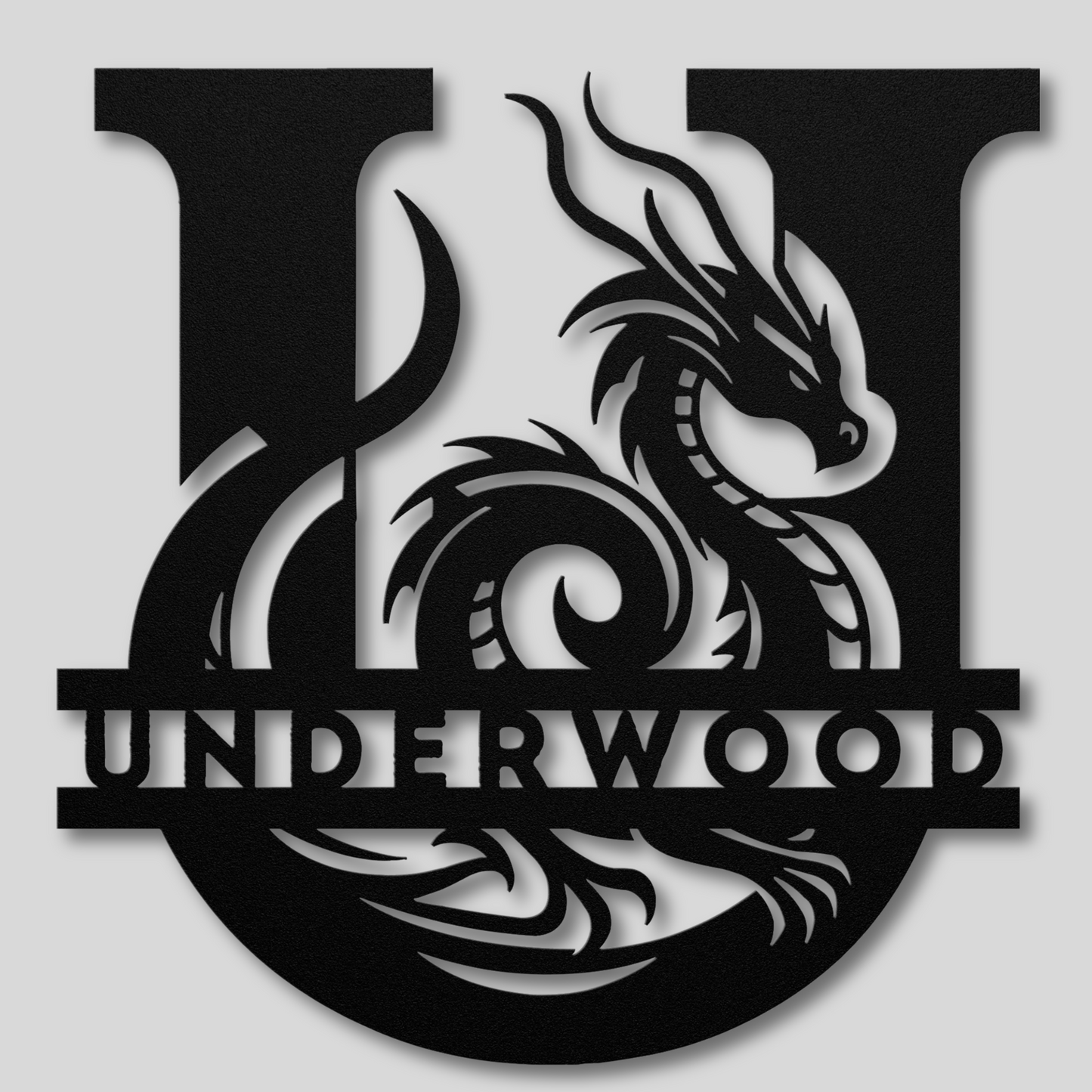 Custom Dragon Letter U Metal Sign: A Touch of Imagination