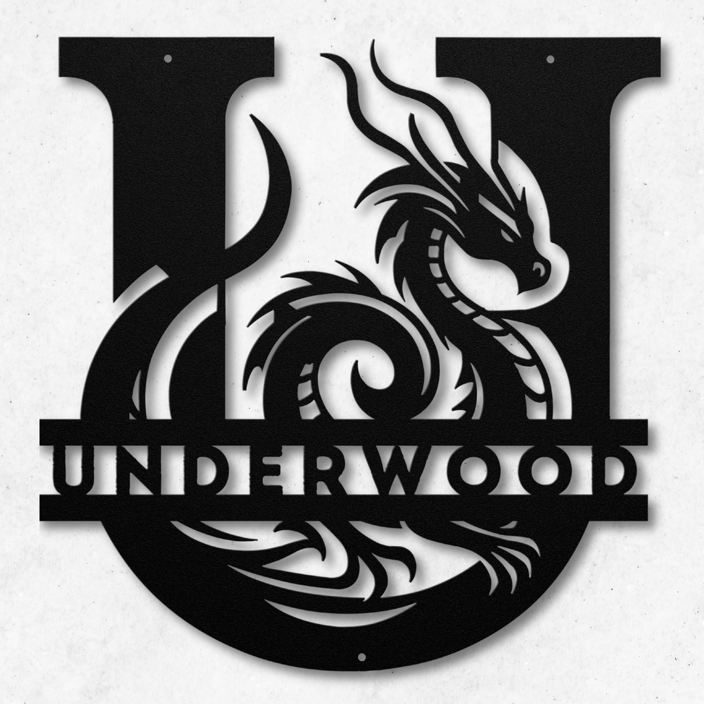 Custom Dragon Letter U Metal Sign: A Touch of Imagination