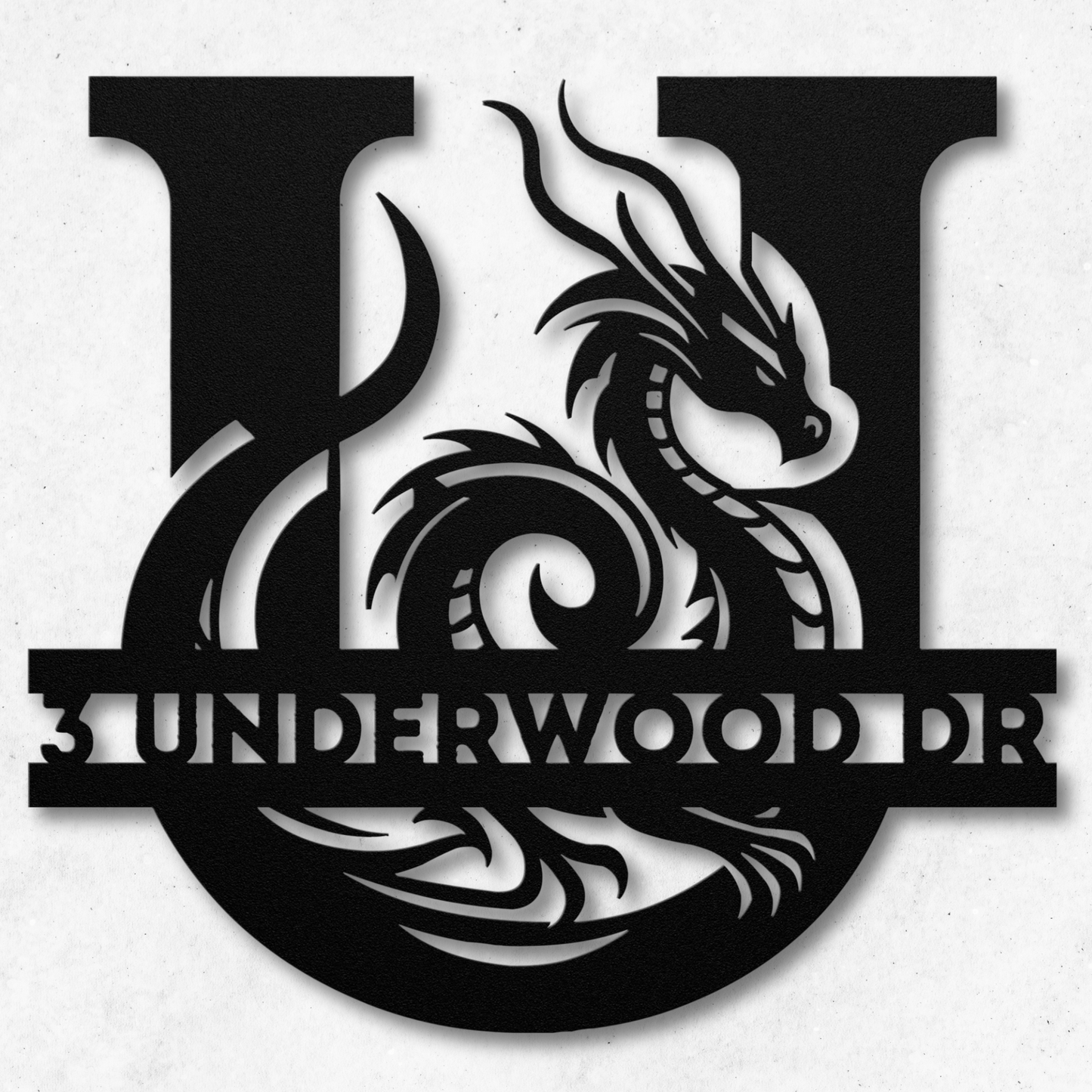 Custom Dragon Letter U Metal Sign: A Touch of Imagination