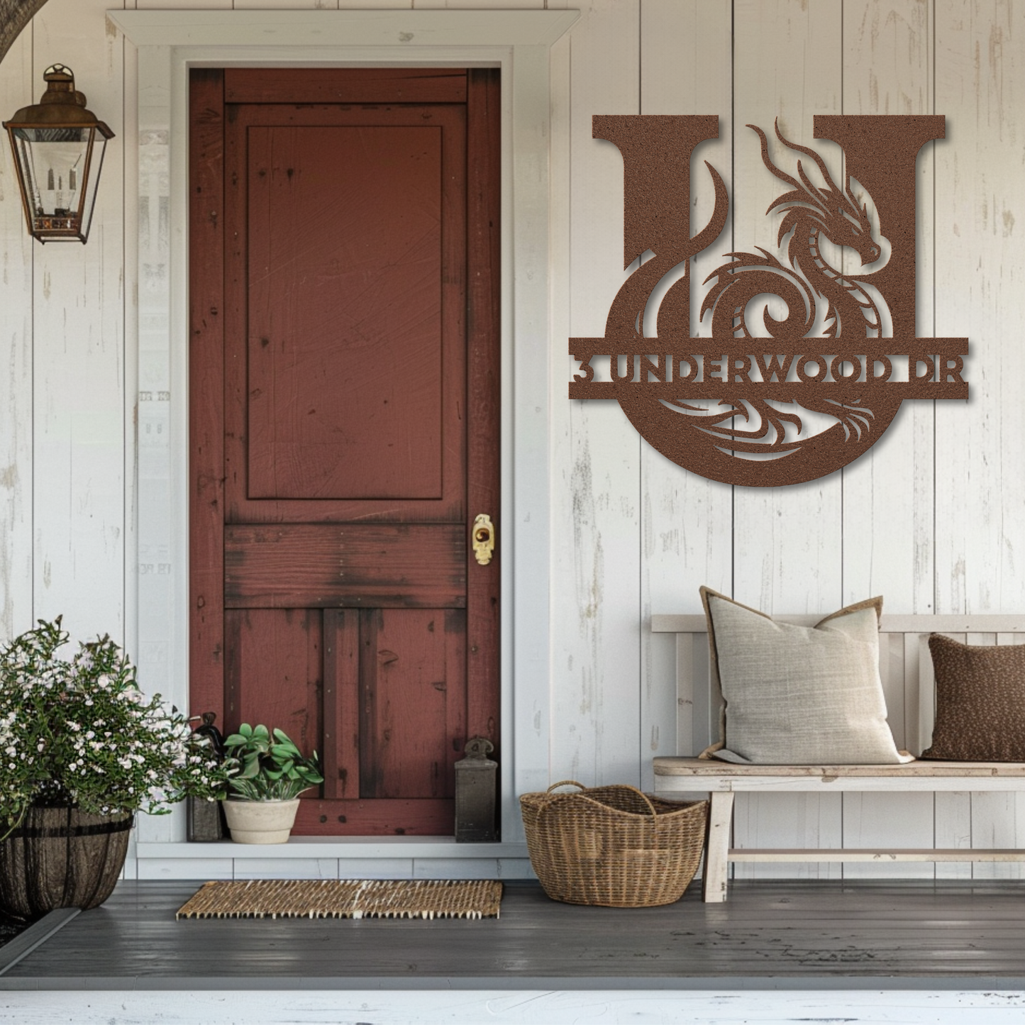 Custom Dragon Letter U Metal Sign: A Touch of Imagination