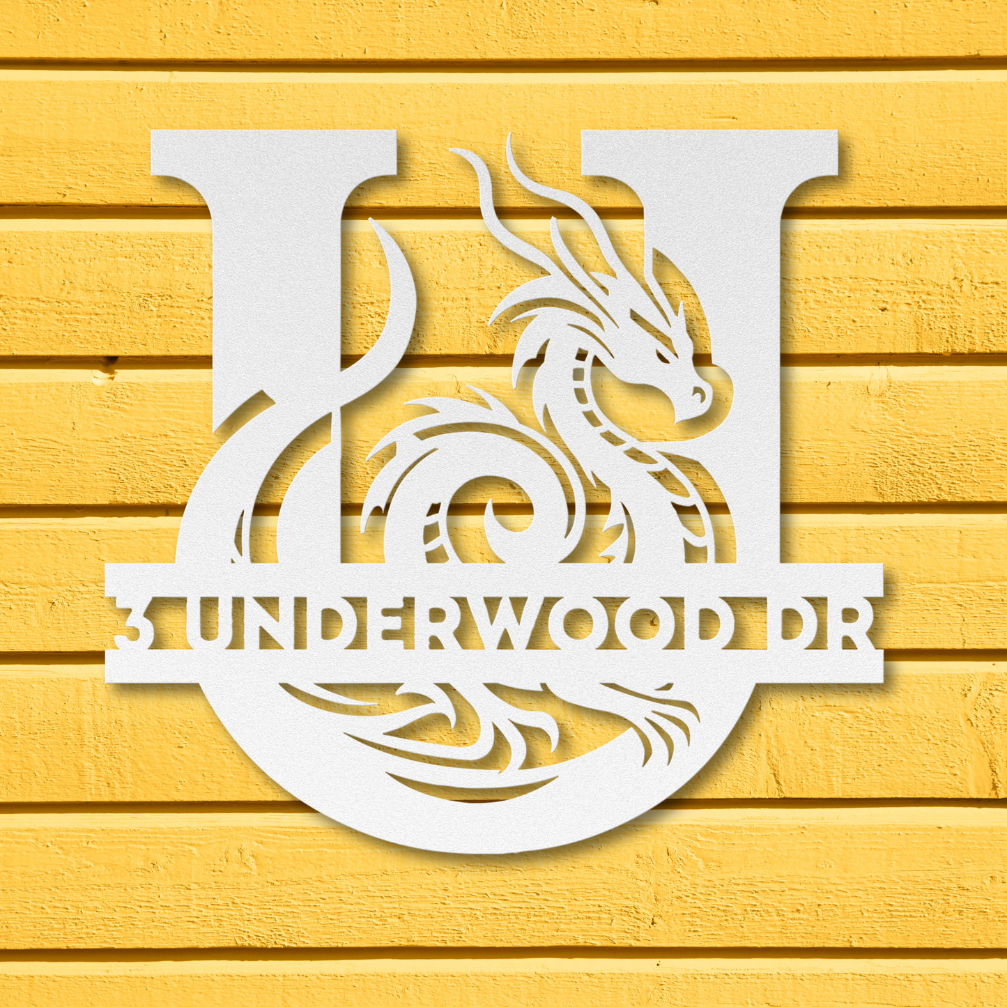 Custom Dragon Letter U Metal Sign: A Touch of Imagination