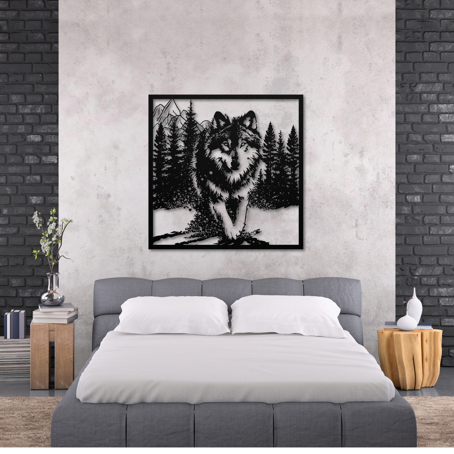 Charming Wolf in Snow Metal Wall Art: Celebrate Nature's Serenity