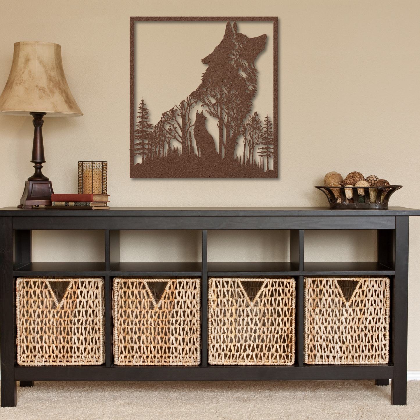 Intriguing Wolf within a Wolf Metal Wall Art: Celebrate Inner Spirit
