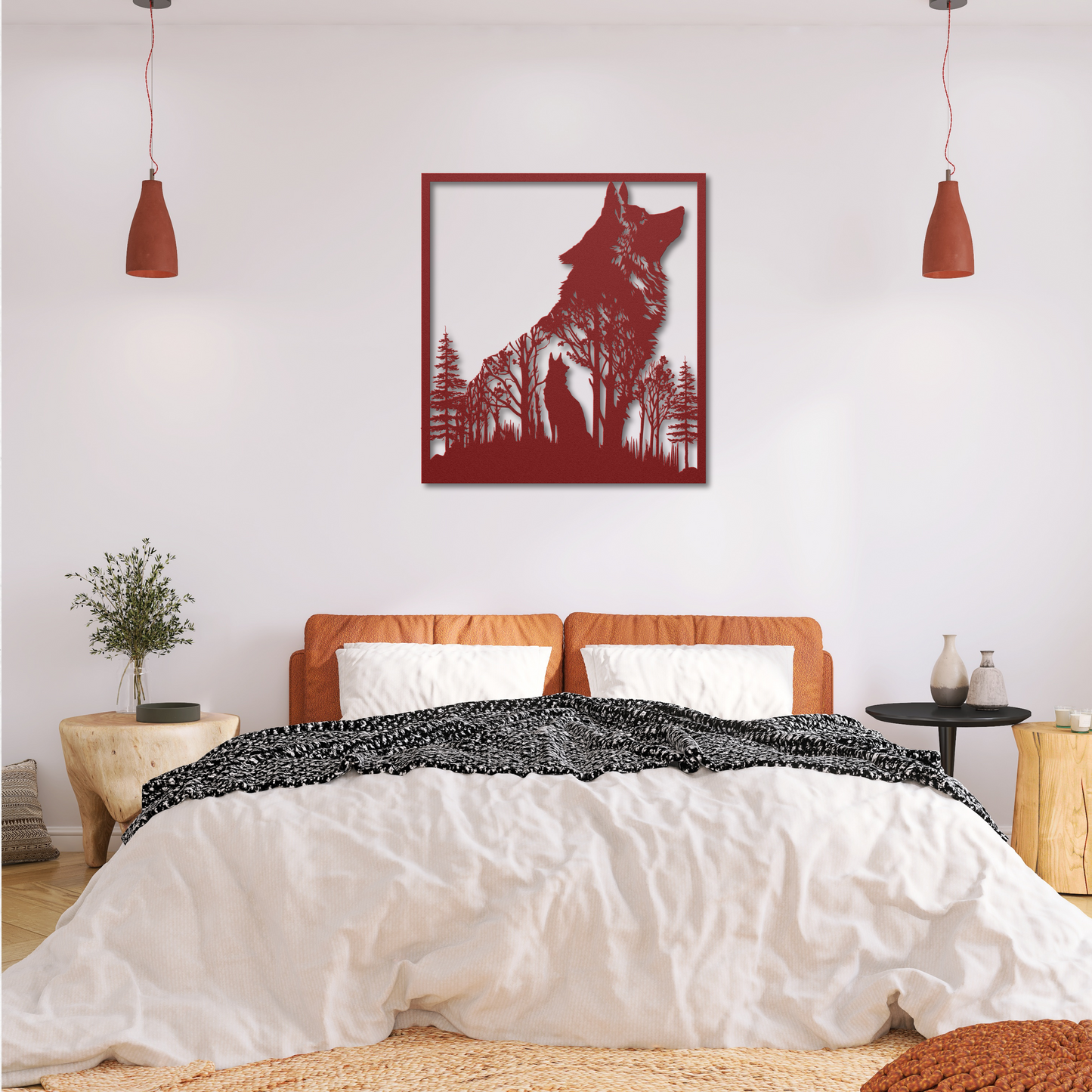 Intriguing Wolf within a Wolf Metal Wall Art: Celebrate Inner Spirit