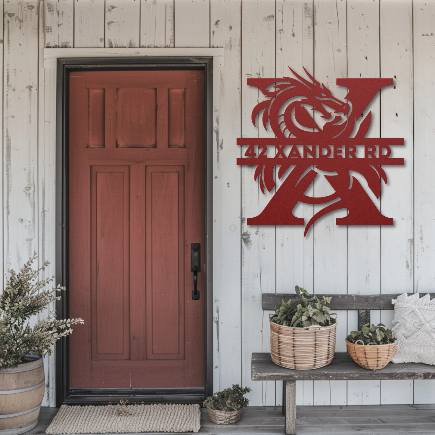 Custom Dragon Letter X Metal Sign: A Touch of Fantasy Flair