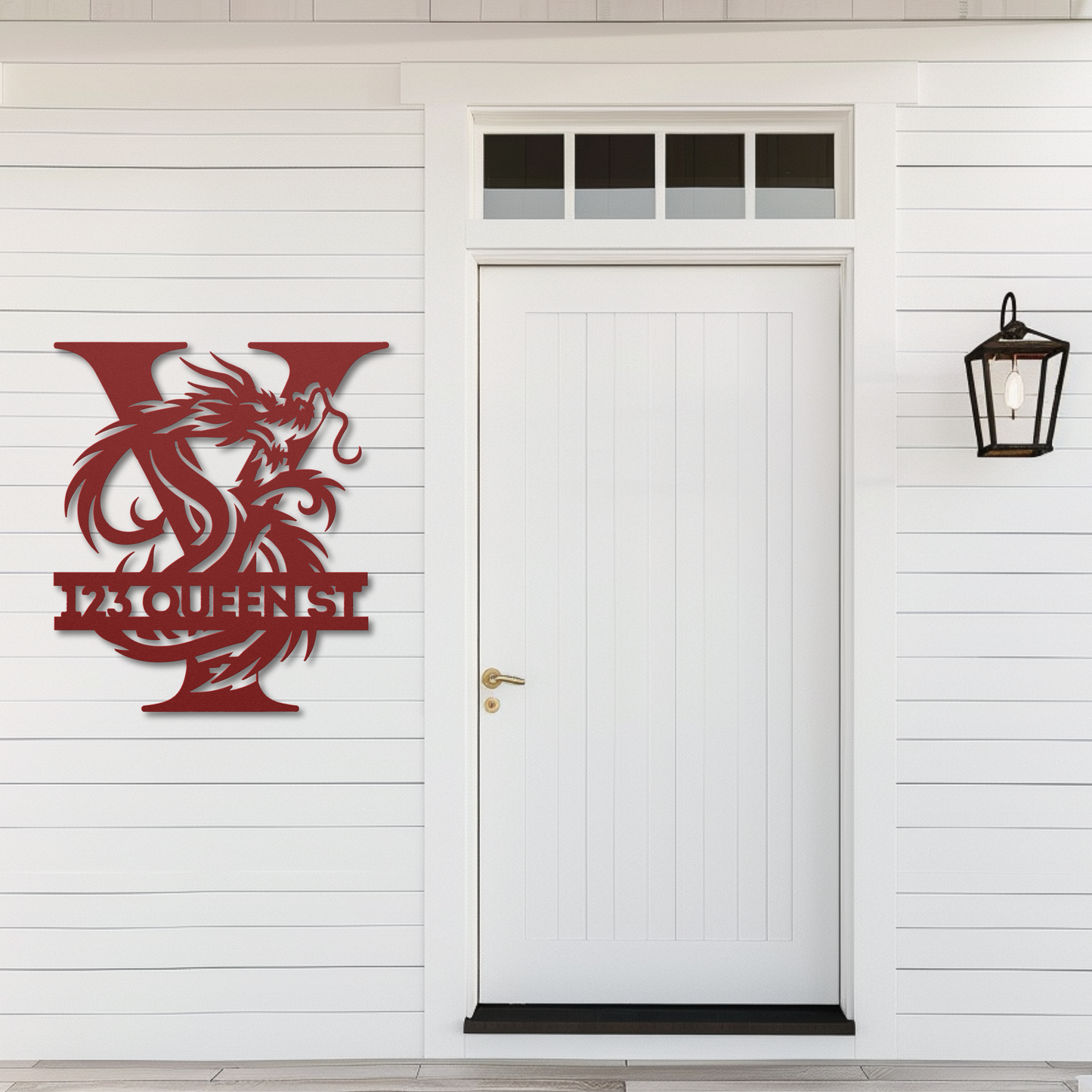 Custom Dragon Letter Y Metal Sign: Bold and Imaginative
