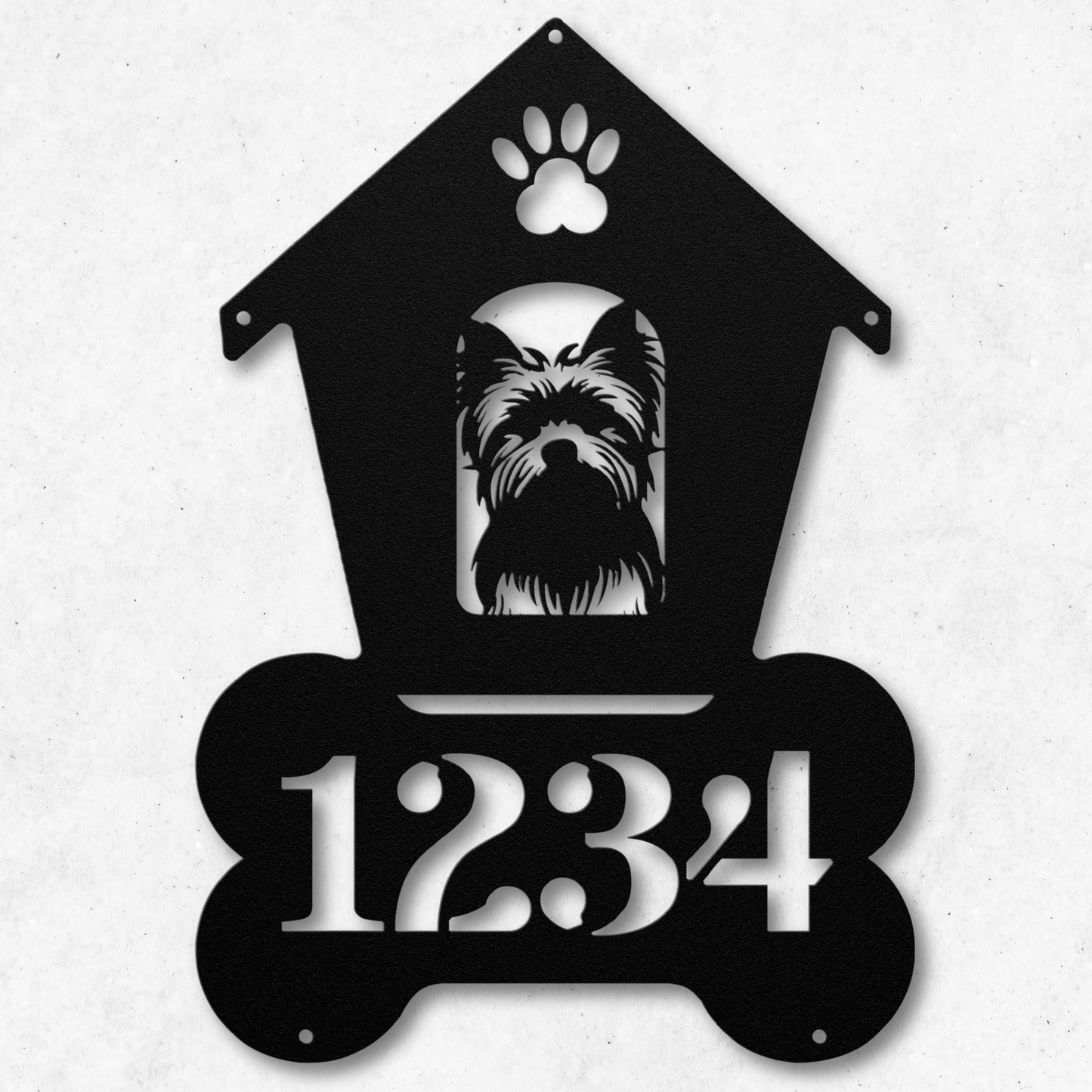 Yorkshire Terrier Dog House Number Metal Sign: A Tail-Wagging Touch