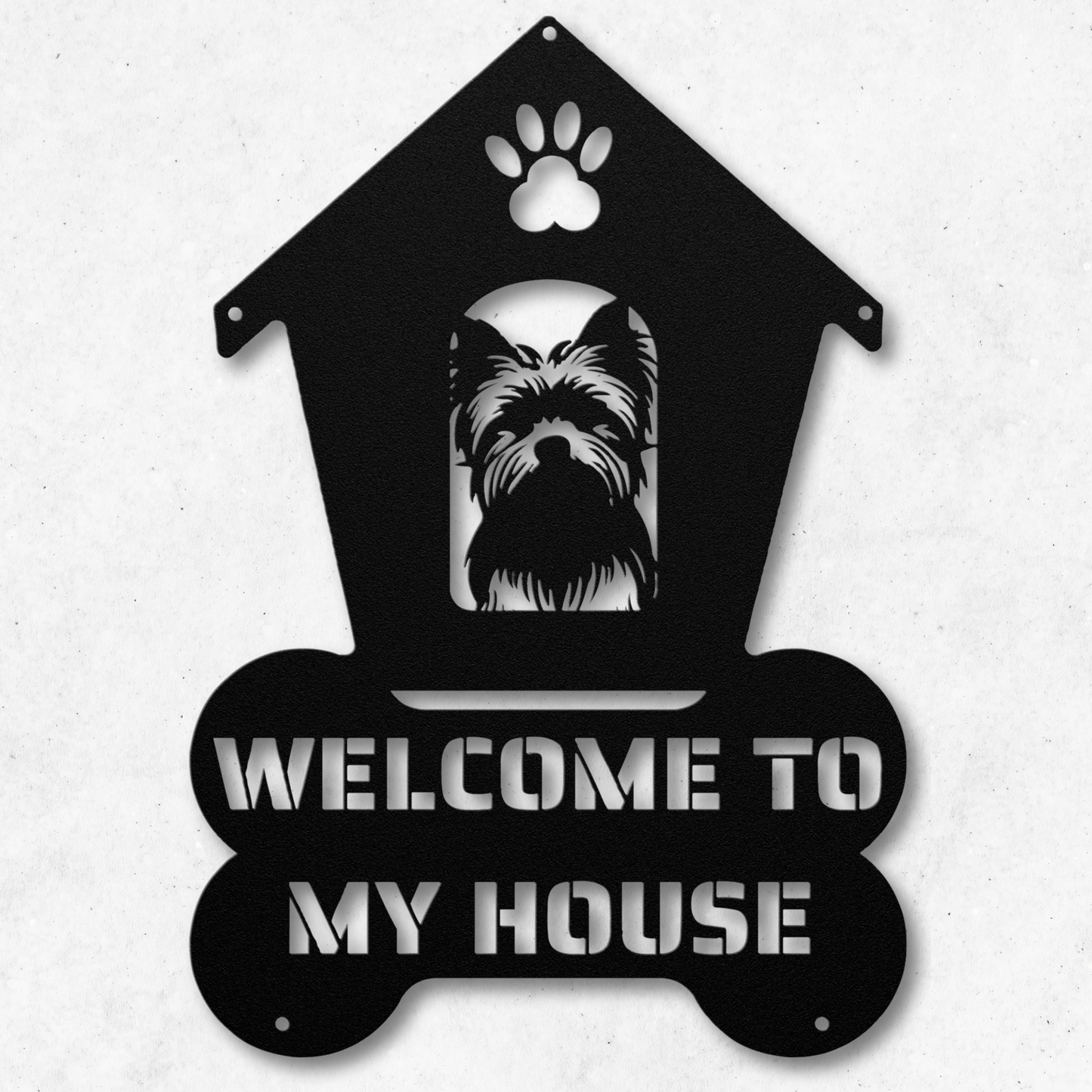 Yorkshire Terrier Welcome Dog House Metal Sign: A Warm Greeting for Your Home